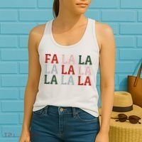 Christmas Holiday Red & Green Fa La La La La Women's Tank Top thumb 2