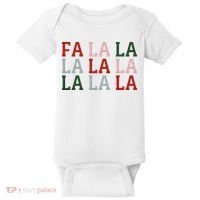Christmas Holiday Red & Green Fa La La La La Baby Bodysuit thumb 0