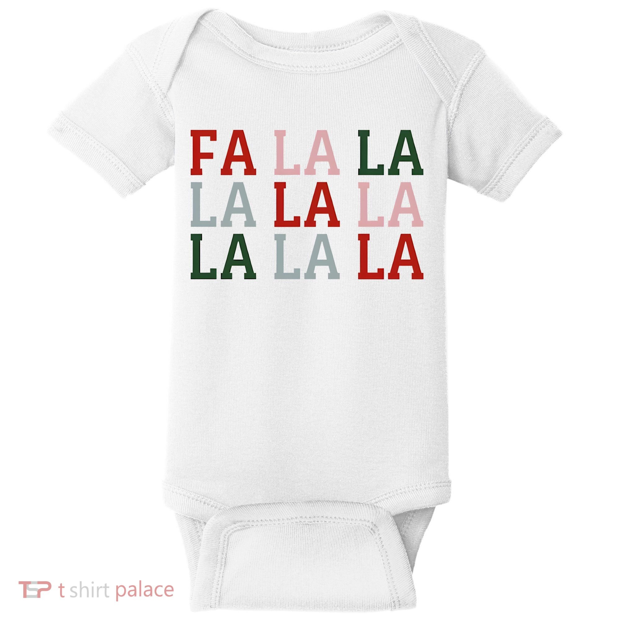 Christmas Holiday Red & Green Fa La La La La Baby Bodysuit