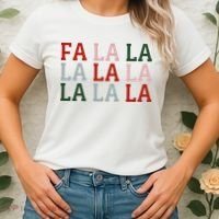Christmas Holiday Red & Green Fa La La La La Women's T-Shirt thumb 2