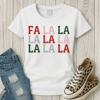 Christmas Holiday Red & Green Fa La La La La Women's T-Shirt thumb 3