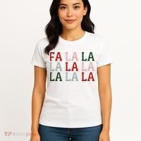 Christmas Holiday Red & Green Fa La La La La Women's T-Shirt thumb 4
