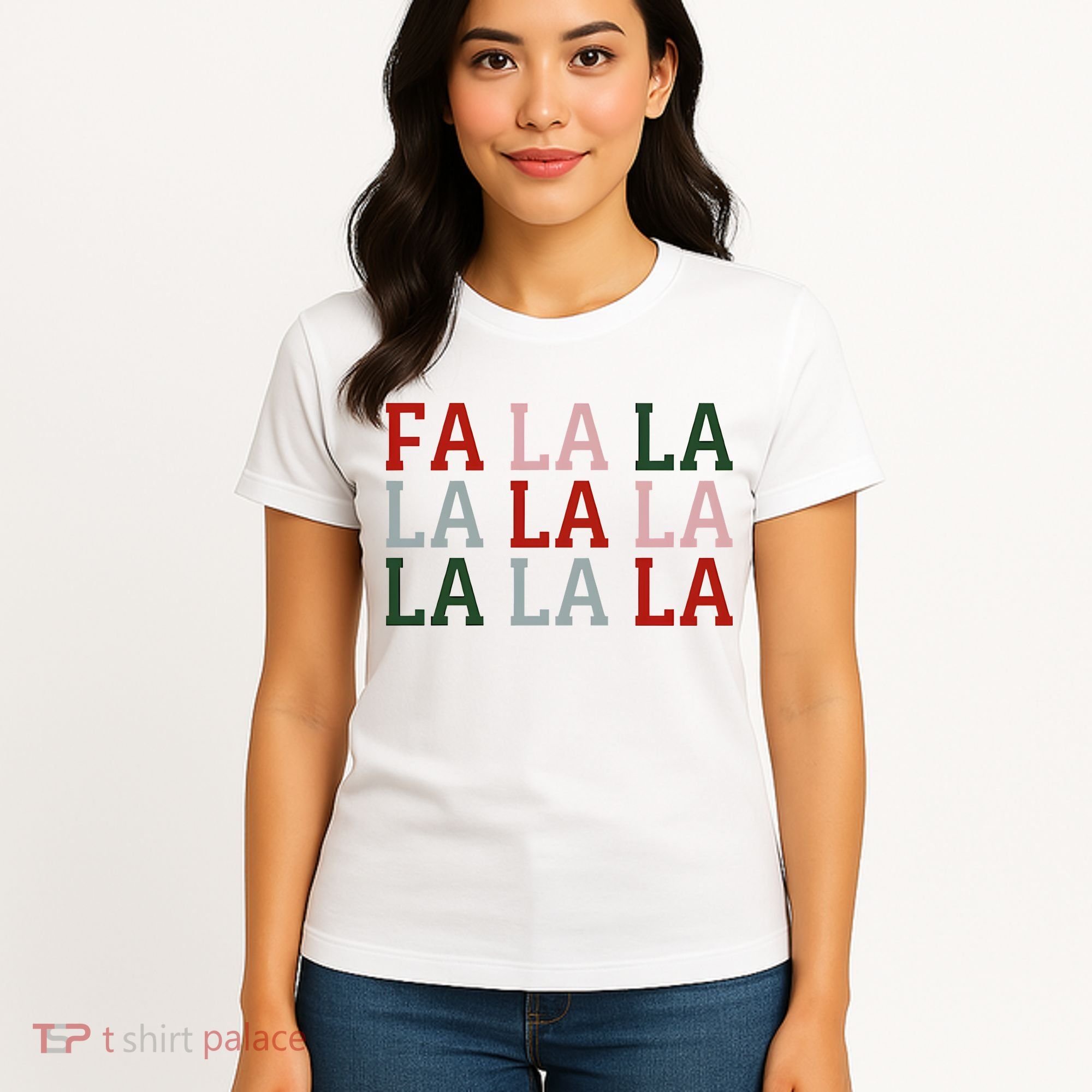 Christmas Holiday Red & Green Fa La La La La Women's T-Shirt