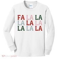 Christmas Holiday Red & Green Fa La La La La Kids Long Sleeve Shirt thumb 0