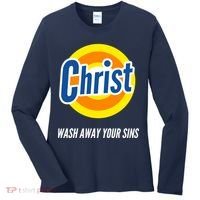 Christ Stain Remover Wash Away Your Sins Women's Long Sleeve Shirt thumb 0