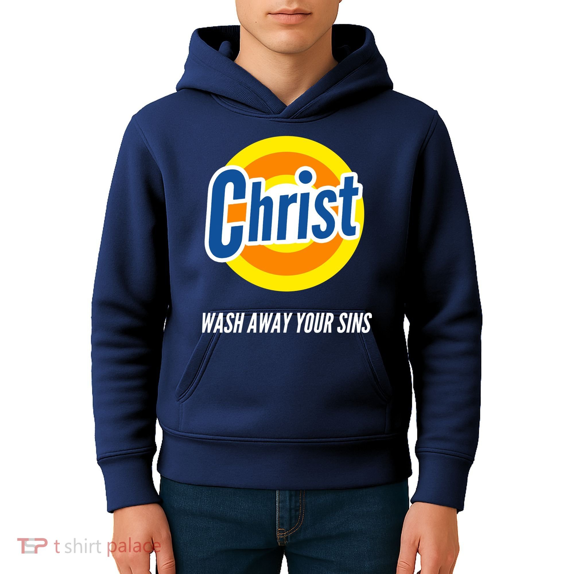 Christ Stain Remover Wash Away Your Sins Kids Hoodie