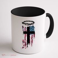 Christian Patriotic USA Flag Coffee Mug thumb 1