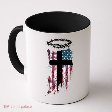 Christian Patriotic USA Flag Coffee Mug