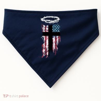 Christian Patriotic USA Flag USA-Made Doggie Bandana