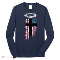 Christian Patriotic USA Flag Long Sleeve Shirt thumb 0