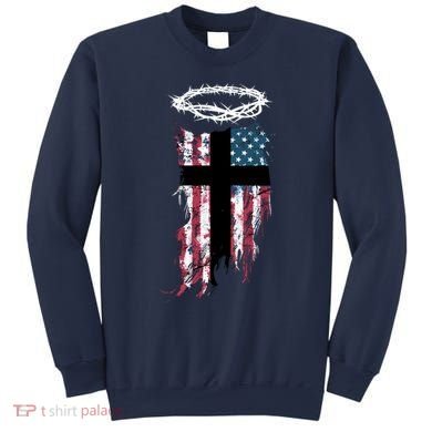 Christian Patriotic USA Flag Sweatshirt