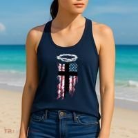 Christian Patriotic USA Flag Women's Tank Top thumb 2