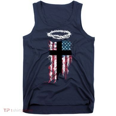 Christian Patriotic USA Flag Tank Top