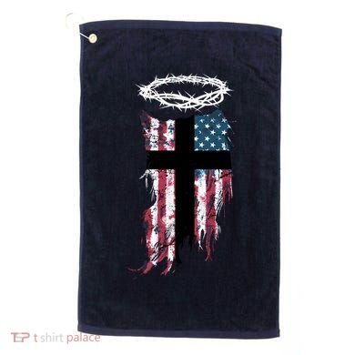 Christian Patriotic USA Flag Golf Towel