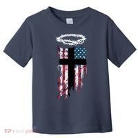 Christian Patriotic USA Flag Toddler T-Shirt thumb 0