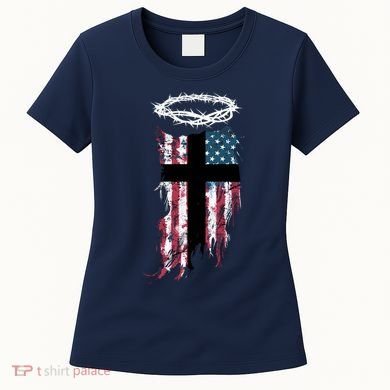 Christian Patriotic USA Flag Women's T-Shirt