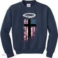Christian Patriotic USA Flag Kids Sweatshirt thumb 0