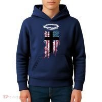 Christian Patriotic USA Flag Kids Hoodie thumb 4