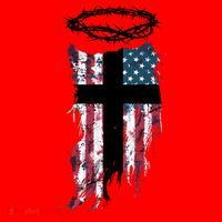 Christian Patriotic USA Flag Santa Hat thumb 1