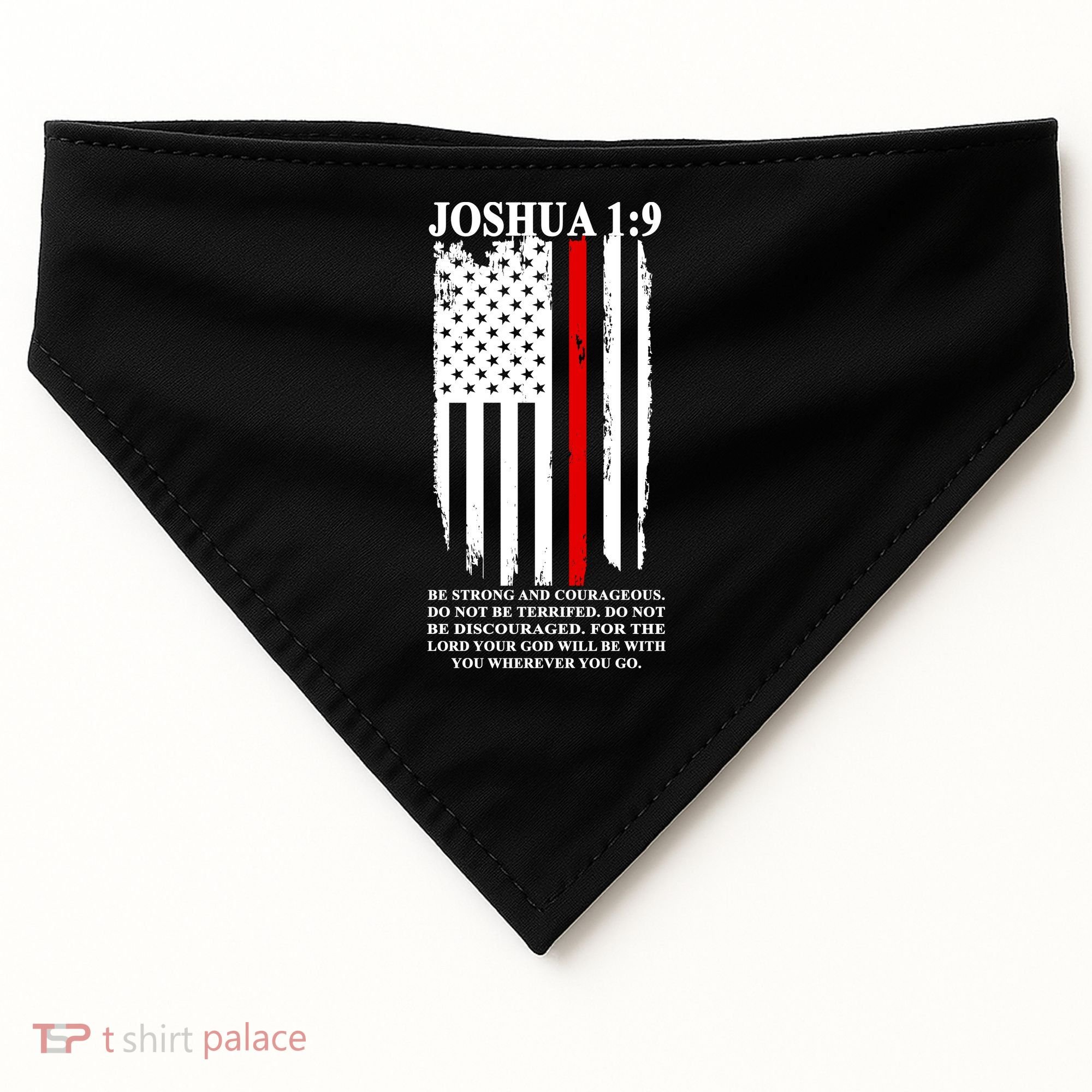 Christian Red Thin Line USA-Made Doggie Bandana