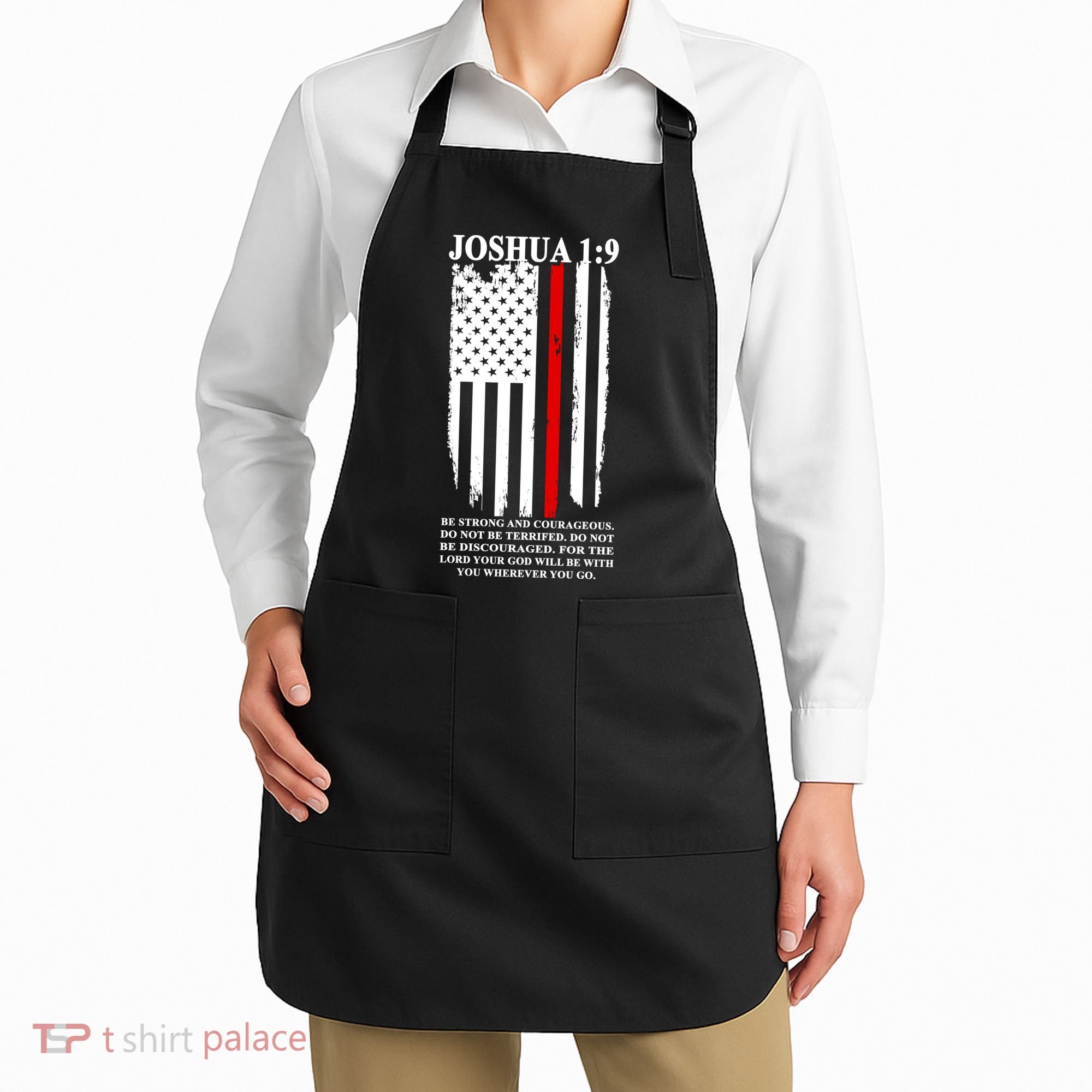 Christian Red Thin Line Apron