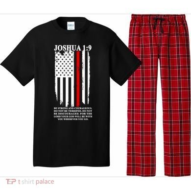 Christian Red Thin Line Pajama Set