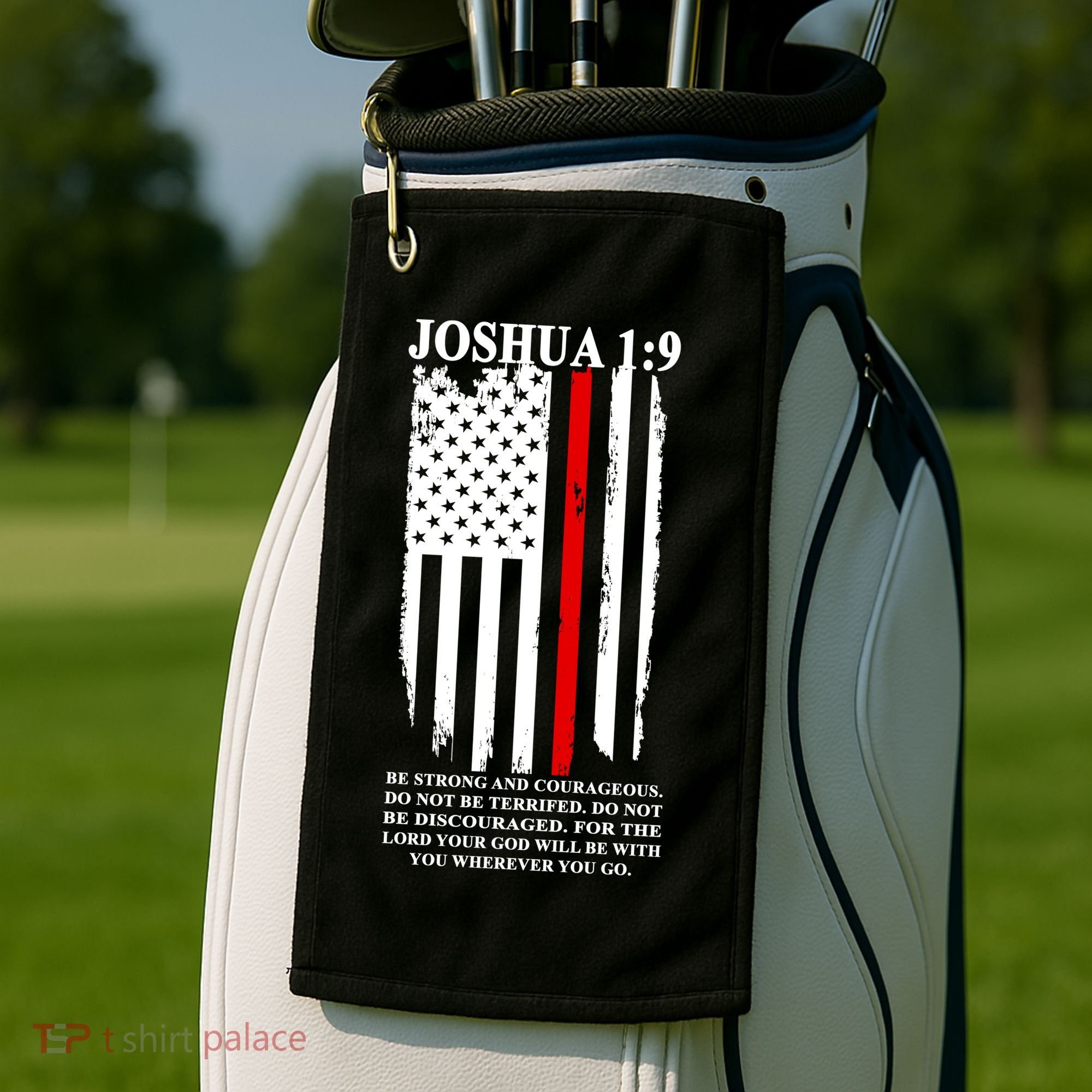 Christian Red Thin Line Golf Towel
