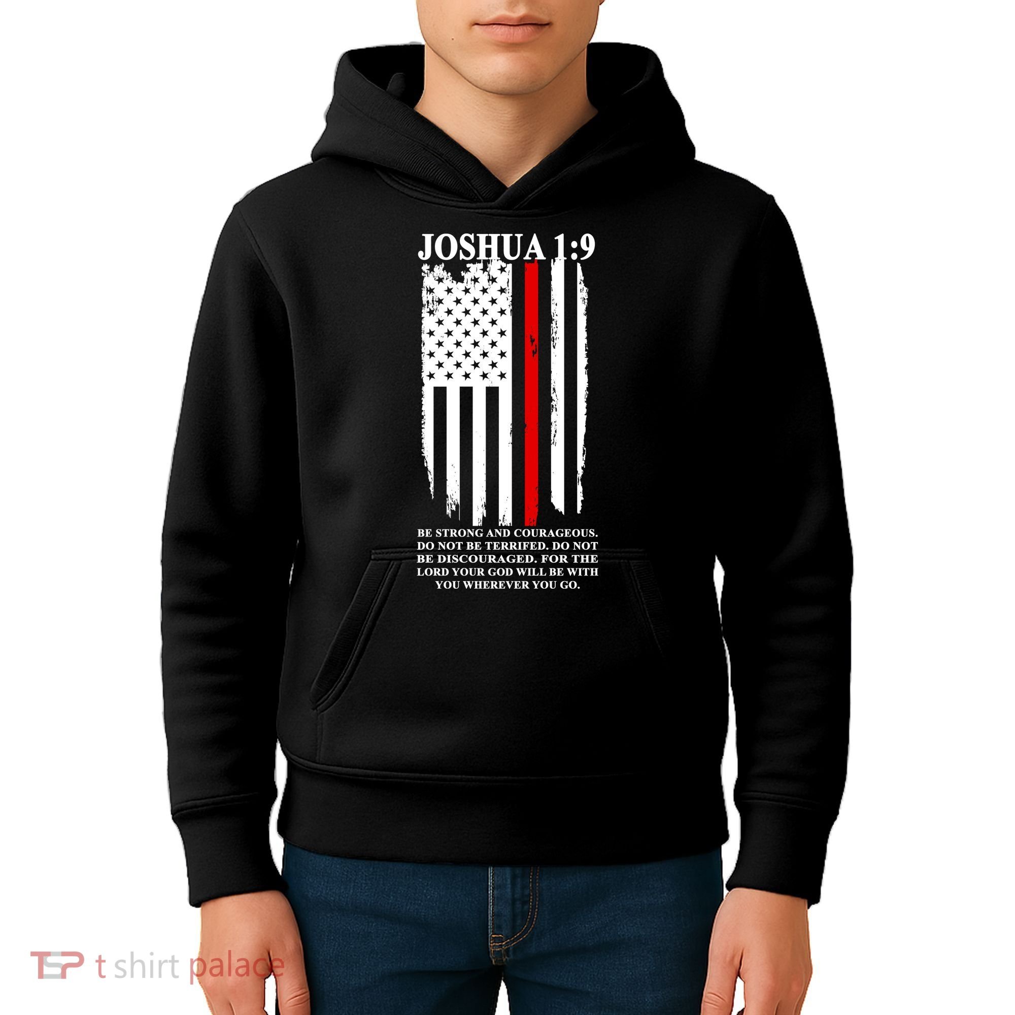 Christian Red Thin Line Kids Hoodie