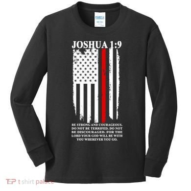 Christian Red Thin Line Kids Long Sleeve Shirt