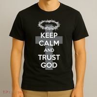 Christian Slogan: Keep Calm and Trust God  T-Shirt thumb 3