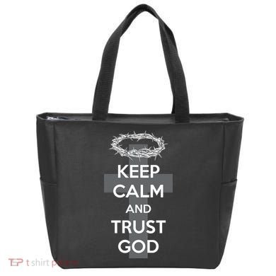 Christian Slogan: Keep Calm and Trust God  Tote Bag