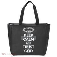 Christian Slogan: Keep Calm and Trust God  Tote Bag thumb 0