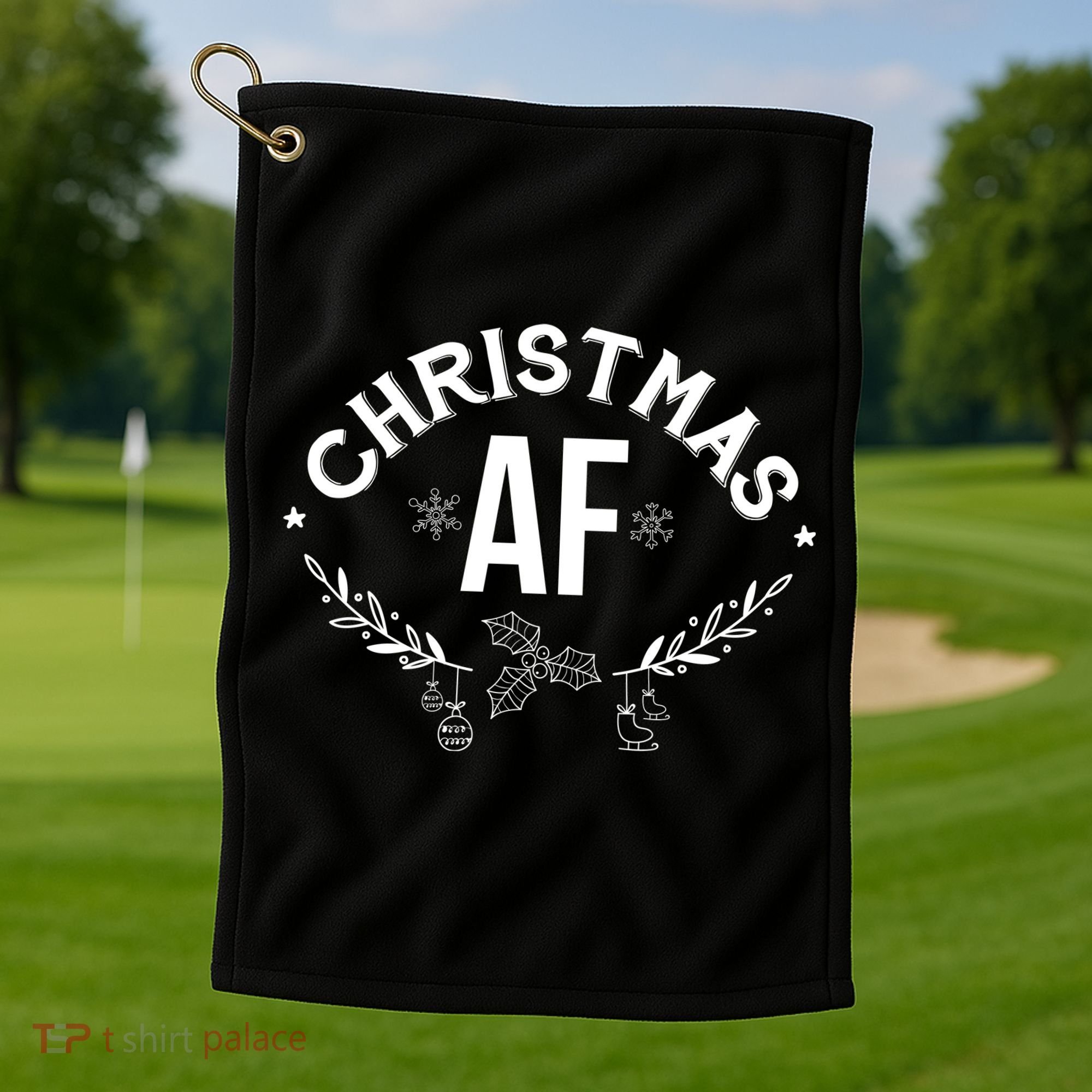 Christmas AF Golf Towel