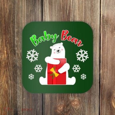 Christmas Baby Bear Coaster