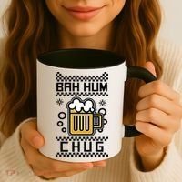 Christmas Bah Hum Chug Ugly Sweater Design Coffee Mug thumb 3