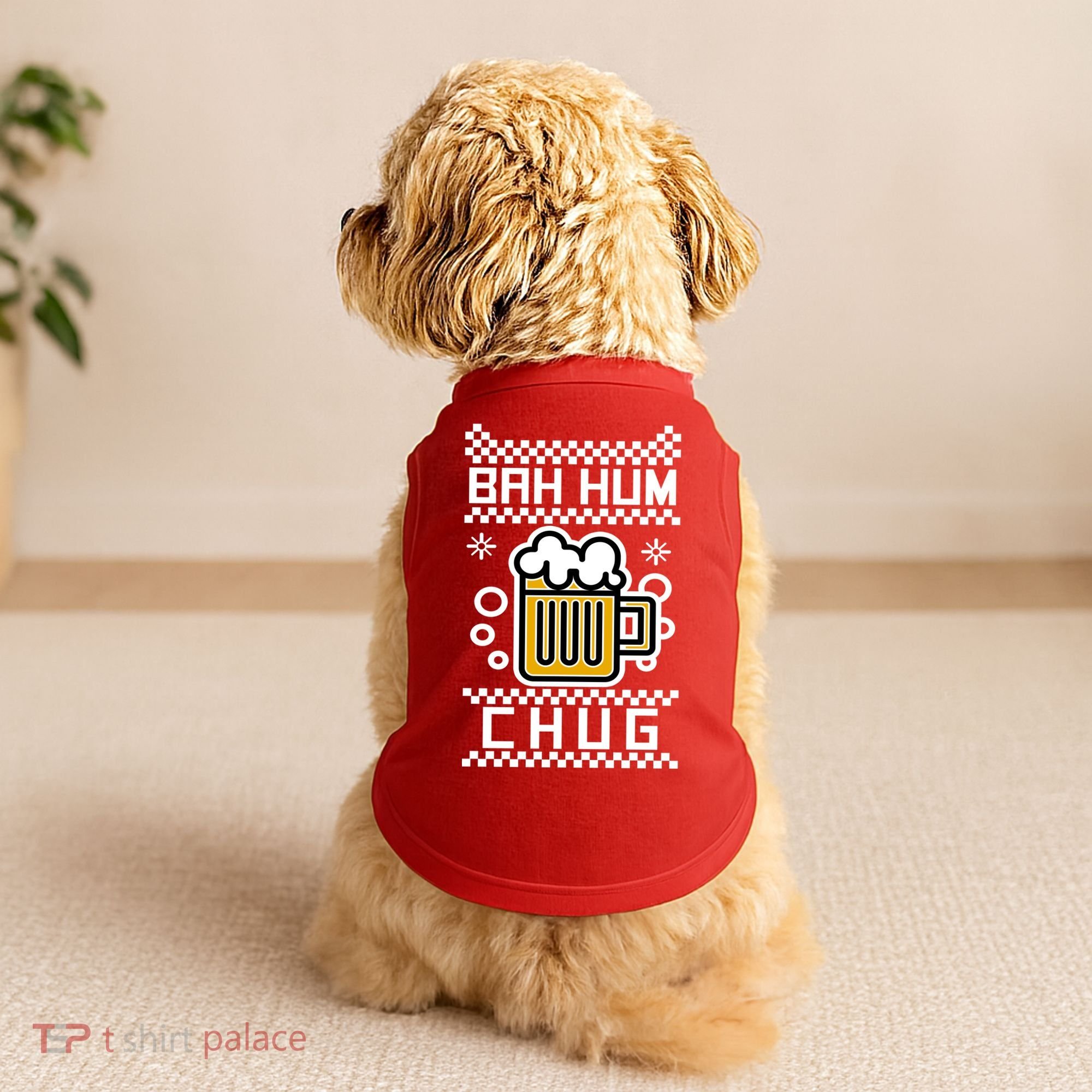 Christmas Bah Hum Chug Ugly Sweater Design Doggie Tank