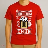 Christmas Bah Hum Chug Ugly Sweater Design T-Shirt thumb 3