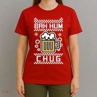 Christmas Bah Hum Chug Ugly Sweater Design T-Shirt thumb 4