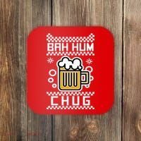 Christmas Bah Hum Chug Ugly Sweater Design Coaster thumb 0