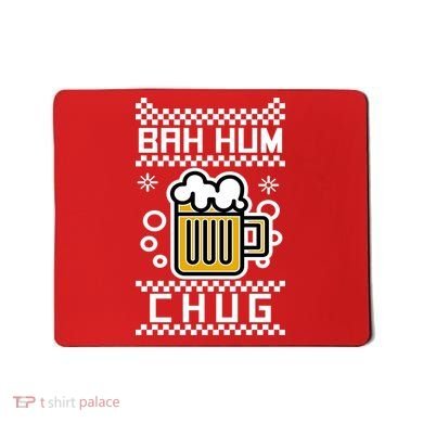 Christmas Bah Hum Chug Ugly Sweater Design Mousepad