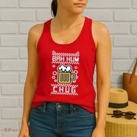 Christmas Bah Hum Chug Ugly Sweater Design Women's Tank Top thumb 2