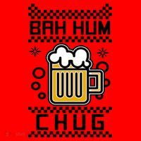Christmas Bah Hum Chug Ugly Sweater Design Santa Hat thumb 1