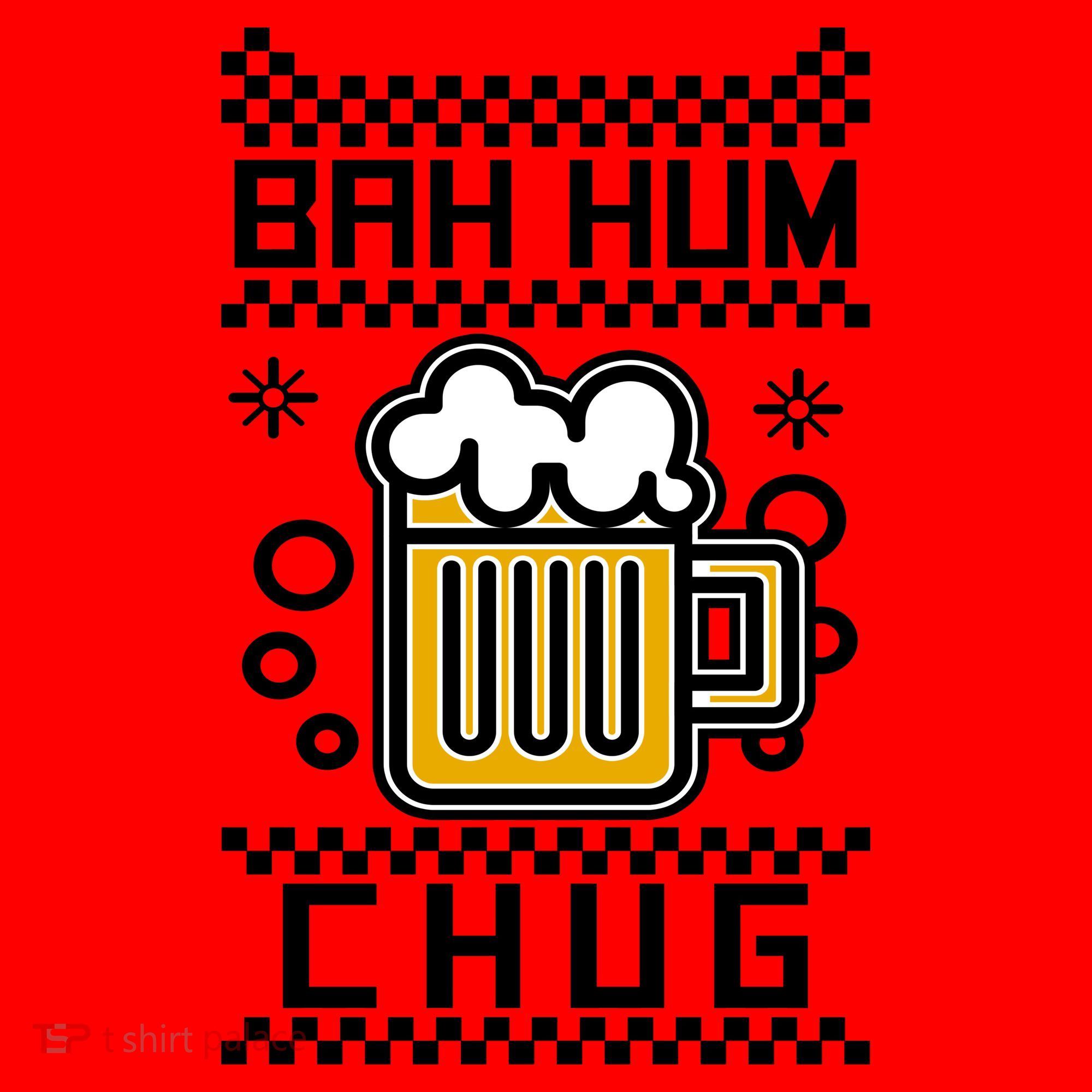 Christmas Bah Hum Chug Ugly Sweater Design Santa Hat