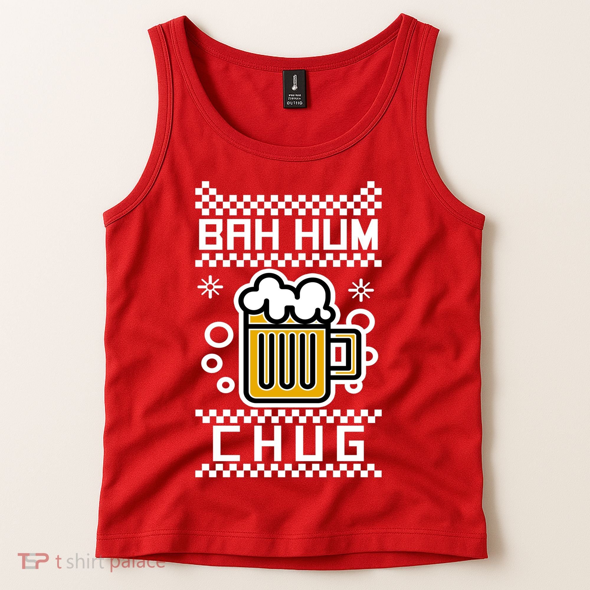 Christmas Bah Hum Chug Ugly Sweater Design Tank Top