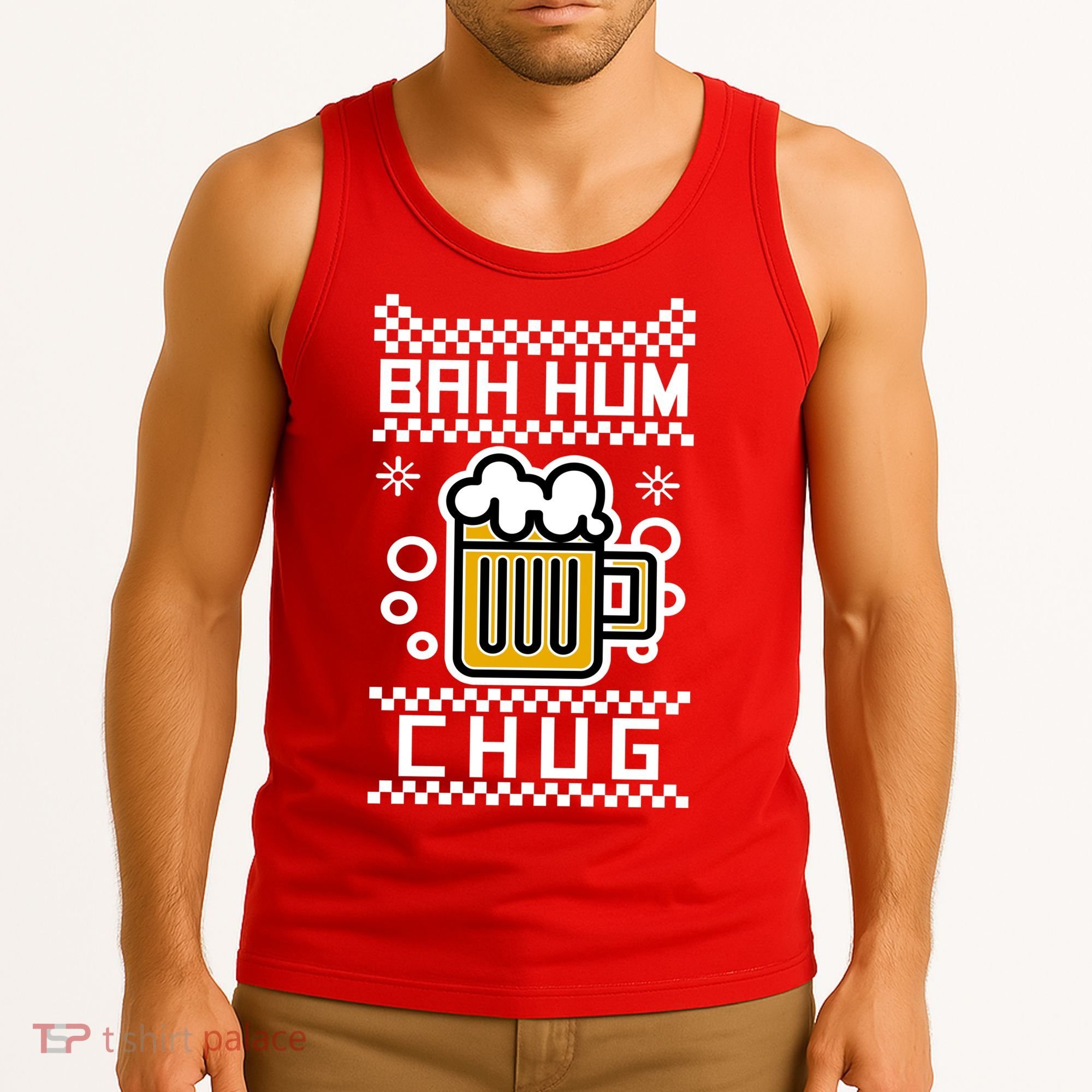 Christmas Bah Hum Chug Ugly Sweater Design Tank Top