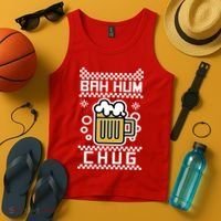 Christmas Bah Hum Chug Ugly Sweater Design Tank Top thumb 4