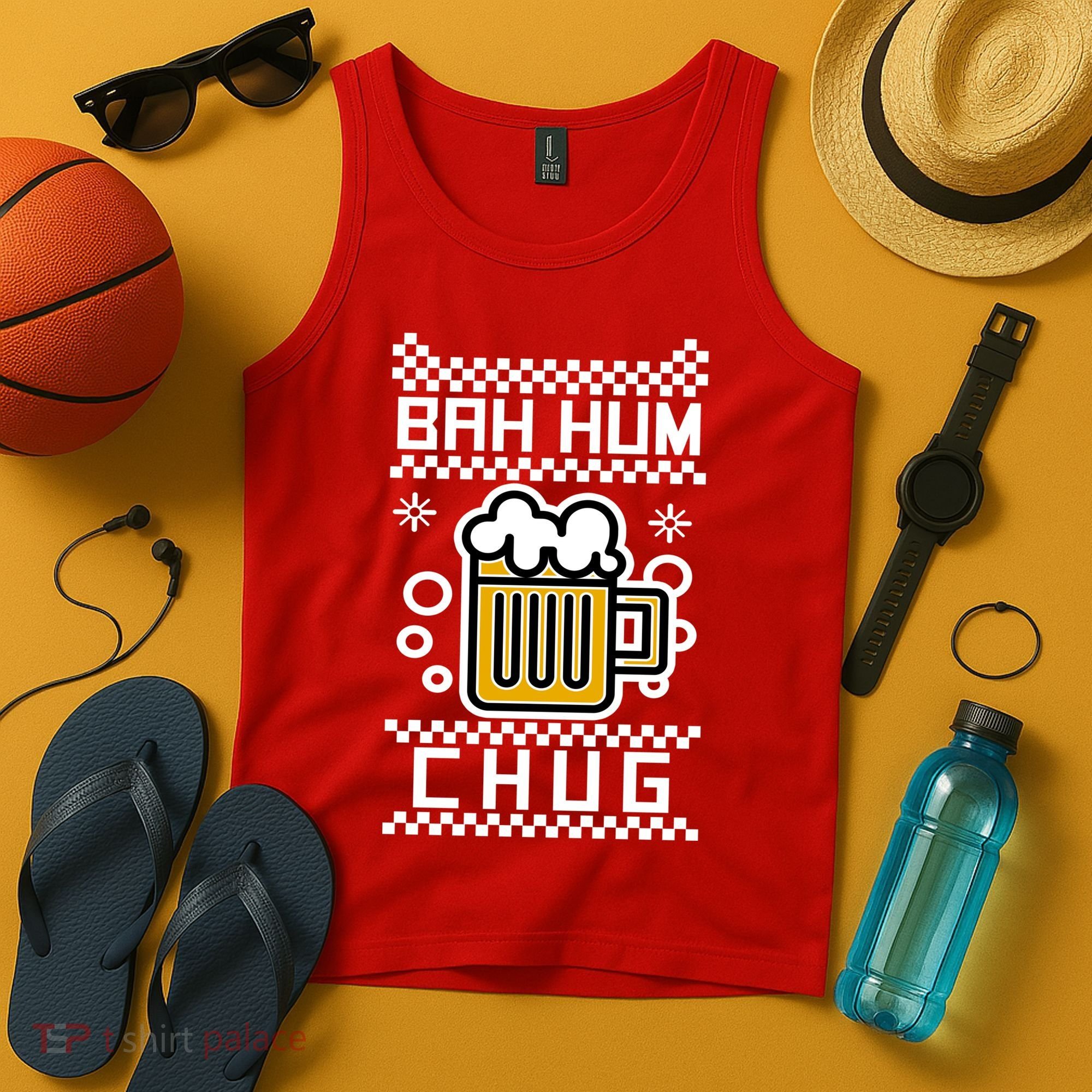 Christmas Bah Hum Chug Ugly Sweater Design Tank Top