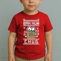 Christmas Bah Hum Chug Ugly Sweater Design Toddler T-Shirt thumb 2