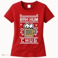 Christmas Bah Hum Chug Ugly Sweater Design Women's T-Shirt thumb 0