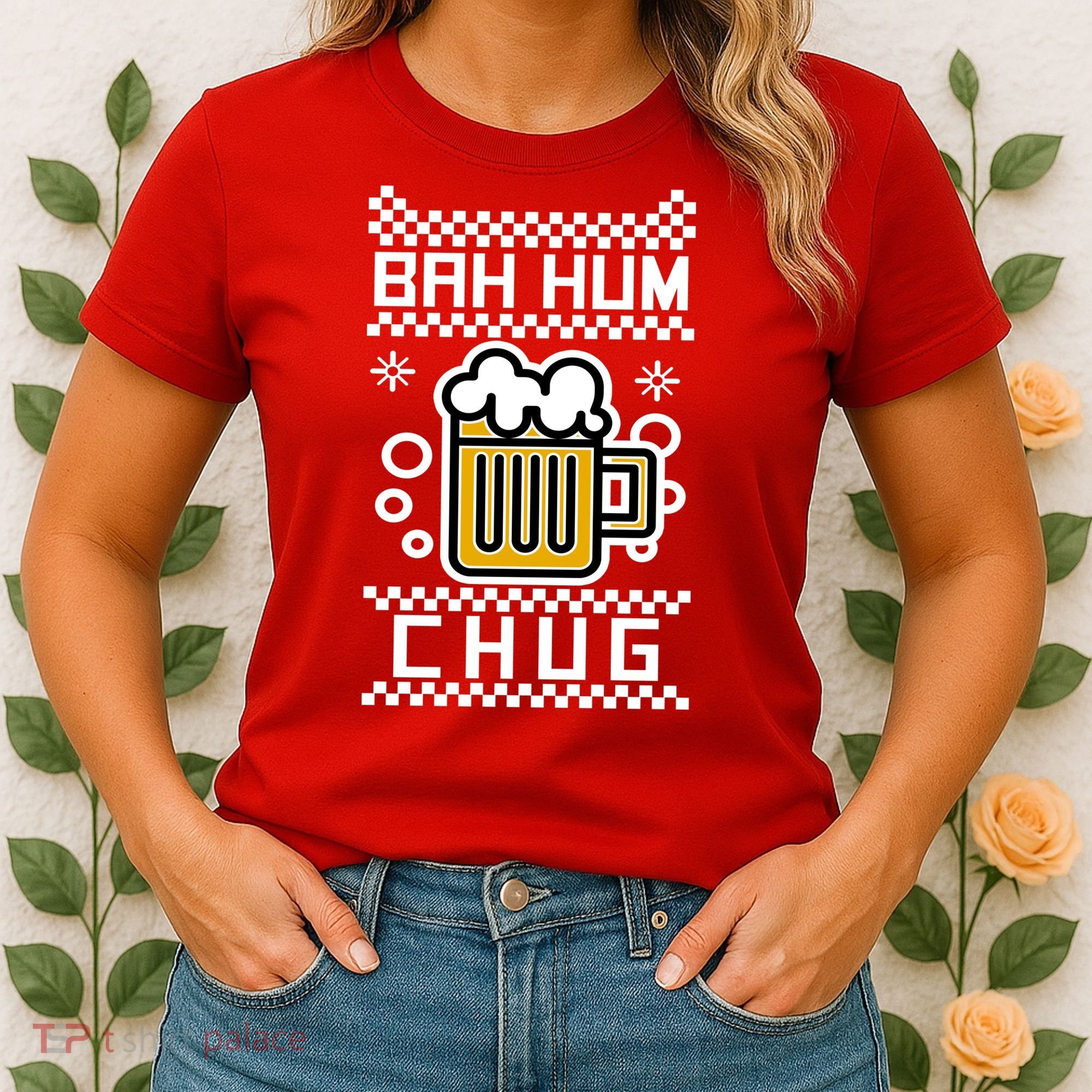 Christmas Bah Hum Chug Ugly Sweater Design Women's T-Shirt